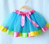 Gonna a palloncino per bambini color arcobaleno ragazze gonna principessa in pizzo pettiskirt volant balletto eseguire gonna da ballo T3I0197