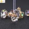 CSJA 10 STKS Sieraden Bevindingen Facet Cube Glass Losse Kralen 13 Kleur Vierkante Vorm 2mm Gat Oostenrijkse Crystal Bead voor Armband DIY Making F367