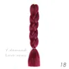 Jumbo 100g Kanekalon Trenzas de pelo sintético púrpura trenzadas Crochet de ganchillo de palo verde Trenzas de cabello 72 colores