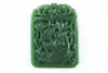 Beautiful (outer Mongolia) jade hand-carved lotus pond - the fish (more than a year) a rectangular amulet necklace pendant.