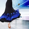 Gratis verzending Dames Flamenco Dance Costume Rok Ballroom Jurk Standaard Moderne Waltz Tango Dansen Performance Kostuums Blauw Rood Paars