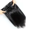 Peruwiański Remy Hair Clip in Human Hair Extensions Zestaw 7 SZTUK Naturalne dziewicze grube klipsy do przedłużania włosów