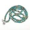 SN1242 Diseño Vintage Mujeres Yoga Pulsera Moda Azul Regalite Piedra Pulsera Moda 108 Mala Lotus Ohm Charm Jewelry