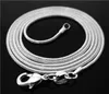 whole 100 pcs 925 Sterling Silver 1mm Snake Chain Necklace for women men jewelry 16inch 18inch 20inch 22inch 24inch can be cho298Q