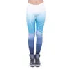 DHL은 무료 !! 10pcs / lot 다채로운 Ombre 레깅스 3D 인쇄 Legging Stretchy 바지 캐주얼 슬림 카프리 레깅스 여성 요가 운동 바지