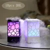 Nouvel humidificateur d'air lampe à brume fraîche 200ML diffuseur d'arôme d'huile essentielle de cube d'eau avec 7 couleurs changeantes lumière LED USB SPA à ultrasons