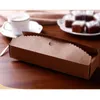 23 * 7 * 4cm Caja de cartón de embalaje de Macaron del partido del papel Kraft marrón pastel de joyería favor de la boda caja de embalaje del regalo festoneado