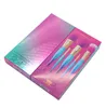 12pcs conjuntos de pincéis de maquiagem pincéis de cosméticos 5 pcs kits cores brilhantes sereia compõem ferramentas de pincel pincéis de contorno em pó DHL 7296570