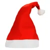 200pcs red santa claus hat nonwoven ultra soft plush christmas cosplay hats decoration adults child christmas party hats