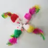 Jouets en molleton doux pour chat, fausse souris, plumes colorées, jouets d'entraînement amusants pour chiens, chats, chaton, ZA6138