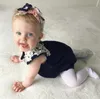 الوليد طفلة الملابس البحرية الأزرق رومبير بذلة أكمام الدانتيل زهرة sunsuit playsuit تتسابق الصيف الاطفال الرضع طفل فتاة الملابس