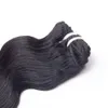 Бразильская волна тела Малайзийская девственница человеческие волосы 120г клип в расширении полная головка натуральный цвет 7шт / лот 12-28 дюймов от MS Joli