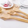 1pc / 5pcs cuisine ustensiles de cuisine ensemble outils bambou spatule en bois cuillère tourneur