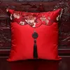 Jade Tassel Luxury Natural Mulberry Silk Pillowcase Home Decor Cushion Cover Chair Sofa Lumbar Cushion Chinese Pillow Covers