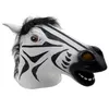 Divertente maschera di Halloween Testa di cavallo in lattice realistico interessante festa maschera maschera silicone faccia zebra maschera1919767