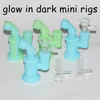 Silicone Bong Glow Mini Silicone Dab Rig Water Pipes Bong 3.85 inch Bubbler Oil Rig Detachable Unbreakable Percolator Hookah with Glass Bowl