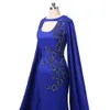 Dubaï robe à paillettes avec manches longueur au sol bleu royal perlé sirène robes de soirée robes longues pour robes de bal formelles Abiti D4929259