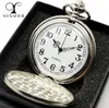 Smooth Black / Silver Case Quartz Bolso Relógio Caixas Completas Caixa de Presente Mulheres Homens FOB Relógio Relógio Atacado Relogio de Bolso