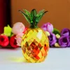 Crystal Gifts Yellow Block Ananas figur Ornament Julförsäljning Feng Shui Festive Party House Desk Deocration Craft Gift