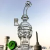 Faberge Fab Äggvattenpipor Glasbongs Swiss Perc Recycler Water Pipes 14,5 mm Joint Oil Rig Showerhead Percolator Dab Riggar Gratis frakt