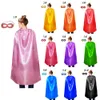 Vuxenstorlek Plain Show Cape Party Custome Super Hero Cosplay Solid Color Cape med Satin Single Lace-Up