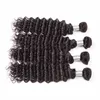 Malaysiska jungfruliga mänskliga hår 3 buntar Deep Wave Curly Three Pieces/Lot 8-28Inch Human Hair Extensions Wefts