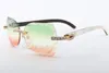 Gafas de sol de cuerno mixto natural, 8300817-A, gafas de sol coloridas de alta calidad, gafas de diamantes de moda de lujo Tamaño: 58-18-140 mm