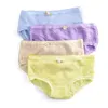 SLAIXIU 4 pièces/lot doux coton jeune fille slips bonbons couleurs filles culottes pour adolescents enfants sous-vêtements pantalons 9-20T