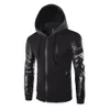 Winterjas mannen PU lederen patchwork heren jassen punk stijl herfst mode jassen mannen bovenkleding hooded mannelijke kleding heet