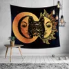 Soleil lune visage tapisserie décoration murale multifonction impression nappe drap de lit serviette de plage belle décoration de maison fournitures de fête 5231259