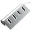 Alta qualidade liga de alumínio azul LED Mini 4 Port Hub USB 2.0 Splitter Splitter Hubs para MacBook PC Portátil DHL FedEx Free Navio