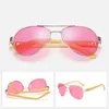 9 Colors Cool Pilot Sunglasses Bamboo Temples Metal Frame Mercury Lenses UV400 LOGO Engraved Service OEM Wholesale
