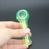 New Chegou Mão de vidro do fumo cor da tubulação brilhantemente mudando tubulações do cachimbo de água de vidro grosso para fumar mão cachimbos colher tubulação