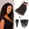 Brazilian Virgin Hair Deep Wave Remy Human Hair Bundles with Lace Closure 3 Bundles With Frontal Ear To Ear Hair Extensions Accessories