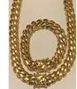 14-MM-MIAMI-CUABN-KETTE FÜR HERREN, 30" UND 8,66"-ARMBAND, 14K VERGOLDETER EDELSTAHL