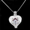 925 Sterling Silver Pick a Pearl Cage Feather Wing Heart Beauty Locket Pendant Necklace Boutique Lady Gift K988