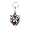 Resident Evil 2 Colors Alloy Keychain Umbrella Corporation Logo shield shape Hoder For Fans Unique Movie Jewelry Accessories