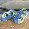 Insole Length 17-23 CM 8-14 Years Kids Genuine Leather Cow Split Closed Toe Mixed Color Summer Beach Boys Sandals Shoes