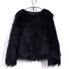 Furry Fur Coat Women Fluffy Warm Långärmad Kvinnlig Ytterkläder Höst Vinterrock Jacka Hårig Collarless Overcoat 6Q0205