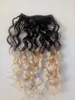 Оптовая продажа бразильские человеческие волосы VRGIN REMY Extension Extension Clip в вьющиеся волосы в стиле волос натуральный черный 1b / блондинка омбре