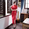 Mode vintage shanghai story cheongsam stil fest klänning kvinnor sexig vestido, en bit blå, grön, röd smal lång sommarklänning