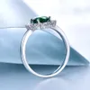 Umcho Nano Russian Emerald 925 Sterling Silver Vintage Engagement Partyギフトリング