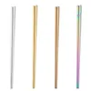 High-grade 304 Stainless Steel Chopsticks Glossy Titanium Plated Golden Chopsticks Square Chopsticks rainbow color kitchen tools lin4276