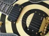 Zakk Wylde Bullseye Krem Siyah Elektrikli Gitar Çin EMG Aktif Pikaplar 9V Pil Kutusu Beyaz Mop Blok Kakma Altın Donanım1962219