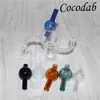 flat top 100 quartz banger nail with glass bubble carb cap 14mm 18mm xxl double tube quarts thermal banger dabber nails caps