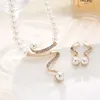 Ciondolo in strass con collana di perle Orecchino di perle finte Accessori per gioielli da sposa e da donna Commercio all'ingrosso di cristalli