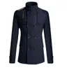 Mens British Double Breasted Coats Man Winter Slim Wool Blends Outerwear Coats Male Fashion Clothing Coats Tops M-3XL