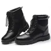 Nuevos zapatos de seguro de trabajo de invierno para hombres, puntera de acero de herramientas altas, zapatos de seguridad para sitios de soldadura anti-rotura, botas frías y cálidas