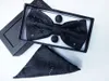 Мужской галстук-бабочка из 100% шелка, нагрудный платок, галстук-бабочка и носовой платок, платок с коробкой для галстука-запонки set265T