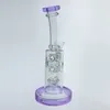 Amerikan Kalın Boş Zamanlı Kısmi Mor Cam Bongs Düz Fab Eggo Delikleri Perc Smokin Cam Bonglar Geri Dönüşüm Yağı Talimler Cam Bong Pipe9717163